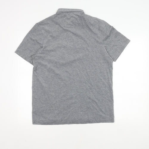 Farah Men's Grey Polo Shirt M Short Sleeve Cotton