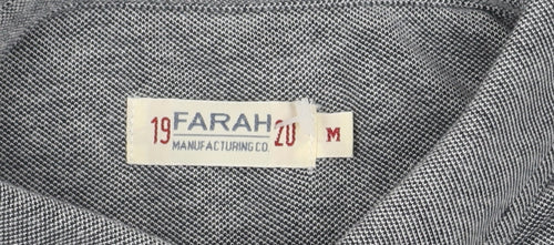 Farah Men's Grey Polo Shirt M Short Sleeve Cotton