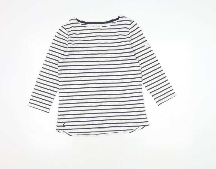 Joules Women's White Stripe 3/4 Sleeve Top