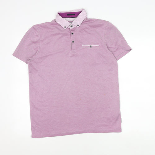Ted Baker Men's Purple Polo Size 4 - Short Sleeve Knit
