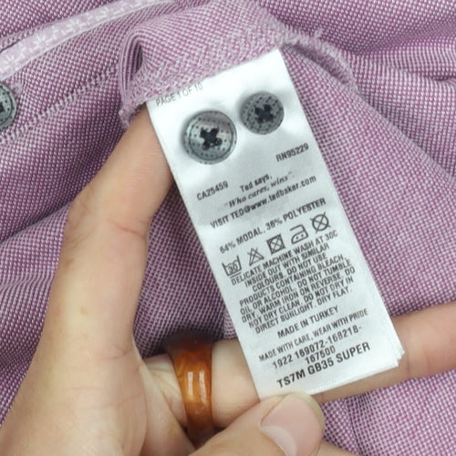 Ted Baker Men's Purple Polo Size 4 - Short Sleeve Knit