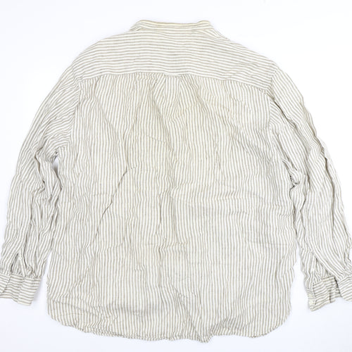 Boden Women’s Beige Striped Linen Blouse XXL