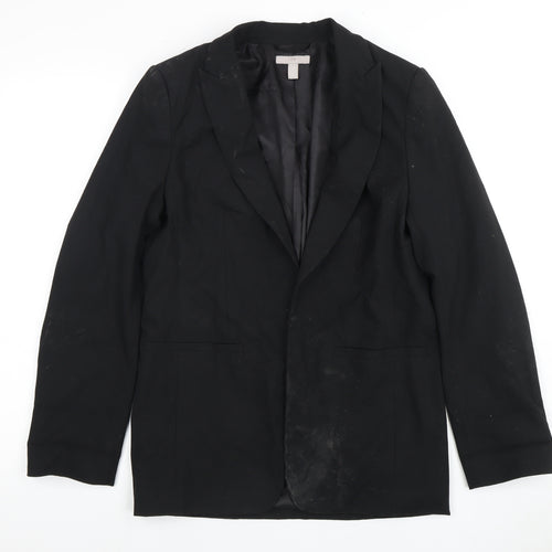 H&M Women's Black Blazer UK 8 Viscose Blend