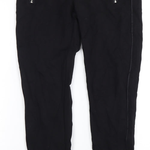 Mango Women's Black Leggings, Size S, Zip Accent