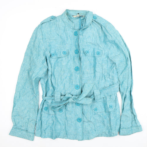 Designers at Debenhams Blue Linen Belted Jacket Size 14