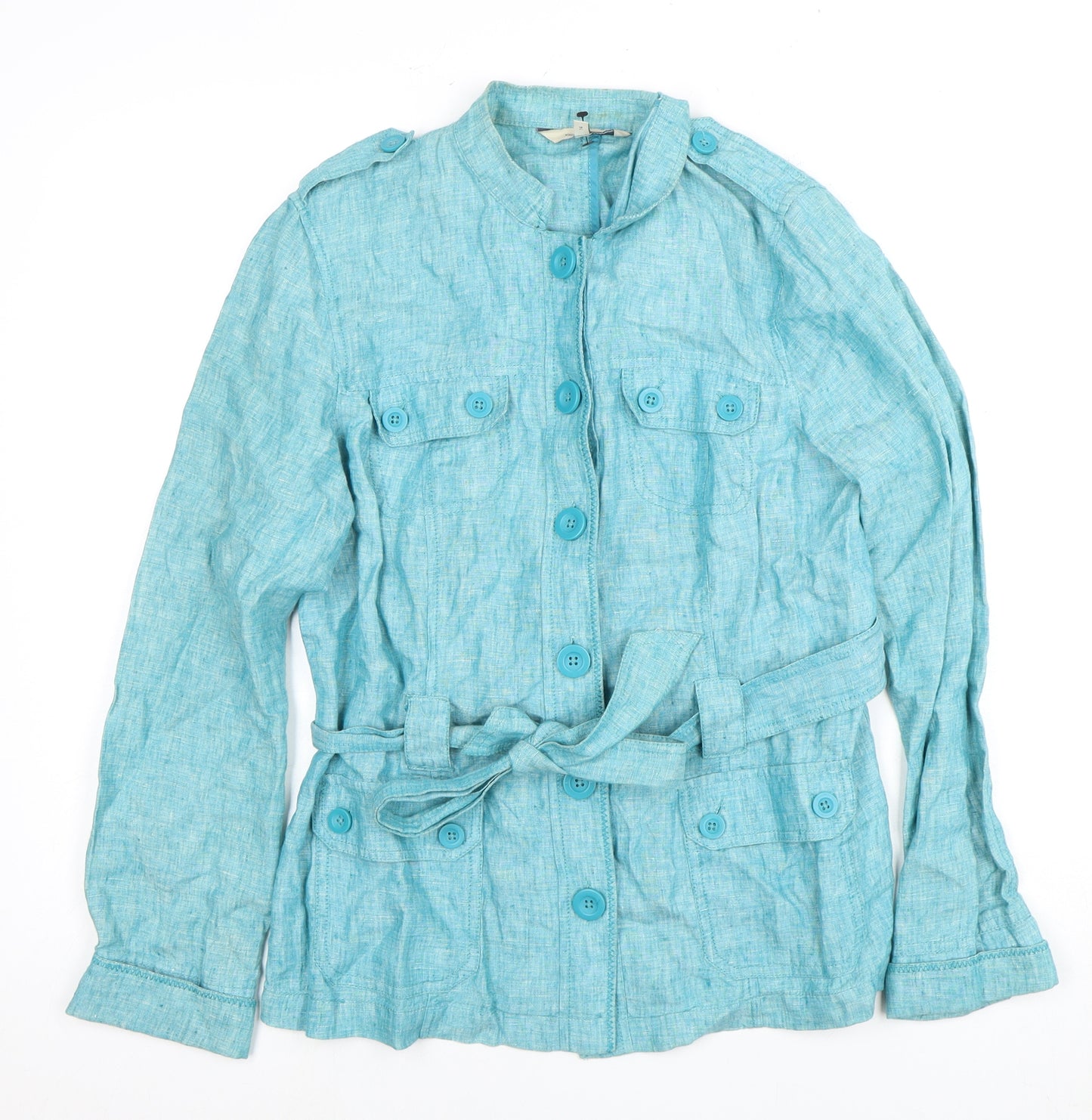 Designers at Debenhams Blue Linen Belted Jacket Size 14