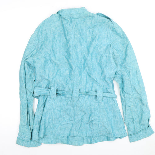 Designers at Debenhams Blue Linen Belted Jacket Size 14
