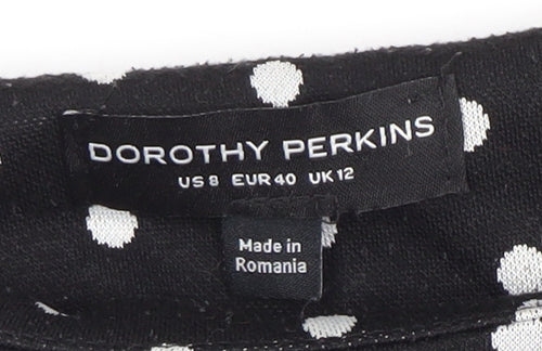 Dorothy Perkins Women's Black Polka Dot Dress Size 12