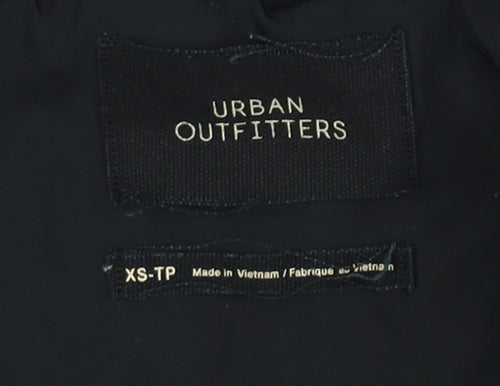 Urban Outfitters Women's Cropped Black Fleece Hooded Jacket XS