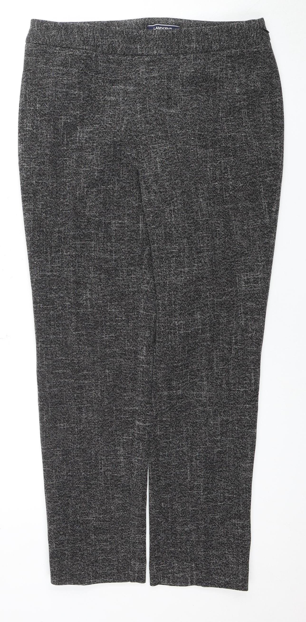 Lands' End Women's Grey Slim Leg Trousers Size 12
