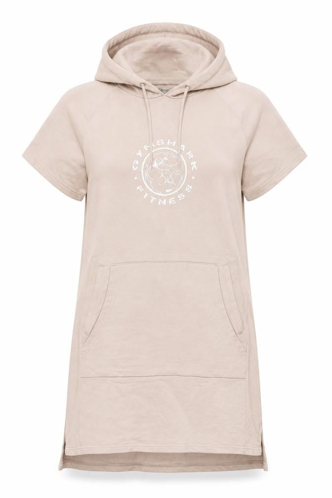 Gymshark Women's Beige Short Sleeve Tunic Hoodie S