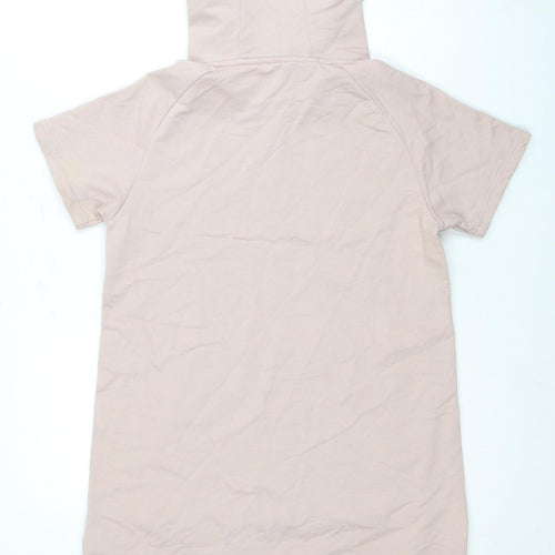 Gymshark Women's Beige Short Sleeve Tunic Hoodie S