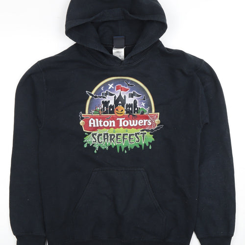 Alton Towers Unisex Black Scarefest Hoodie S Pullover