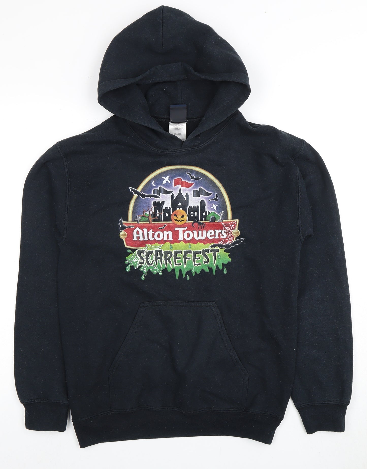 Alton Towers Unisex Black Scarefest Hoodie S Pullover