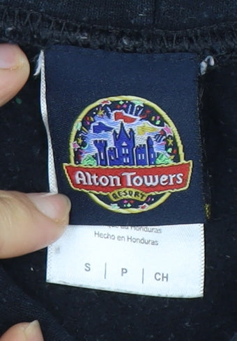 Alton Towers Unisex Black Scarefest Hoodie S Pullover