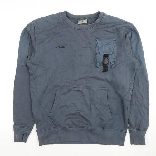 PLCE Men's Blue Pullover Sweatshirt S - Buckle Accent