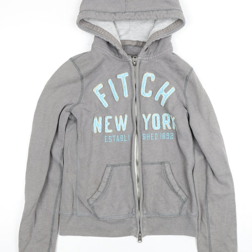 Abercrombie & Fitch Women's Grey M Full Zip Hoodie