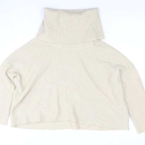 Nuna Lie Women's Ivory Roll Neck Cropped Jumper S