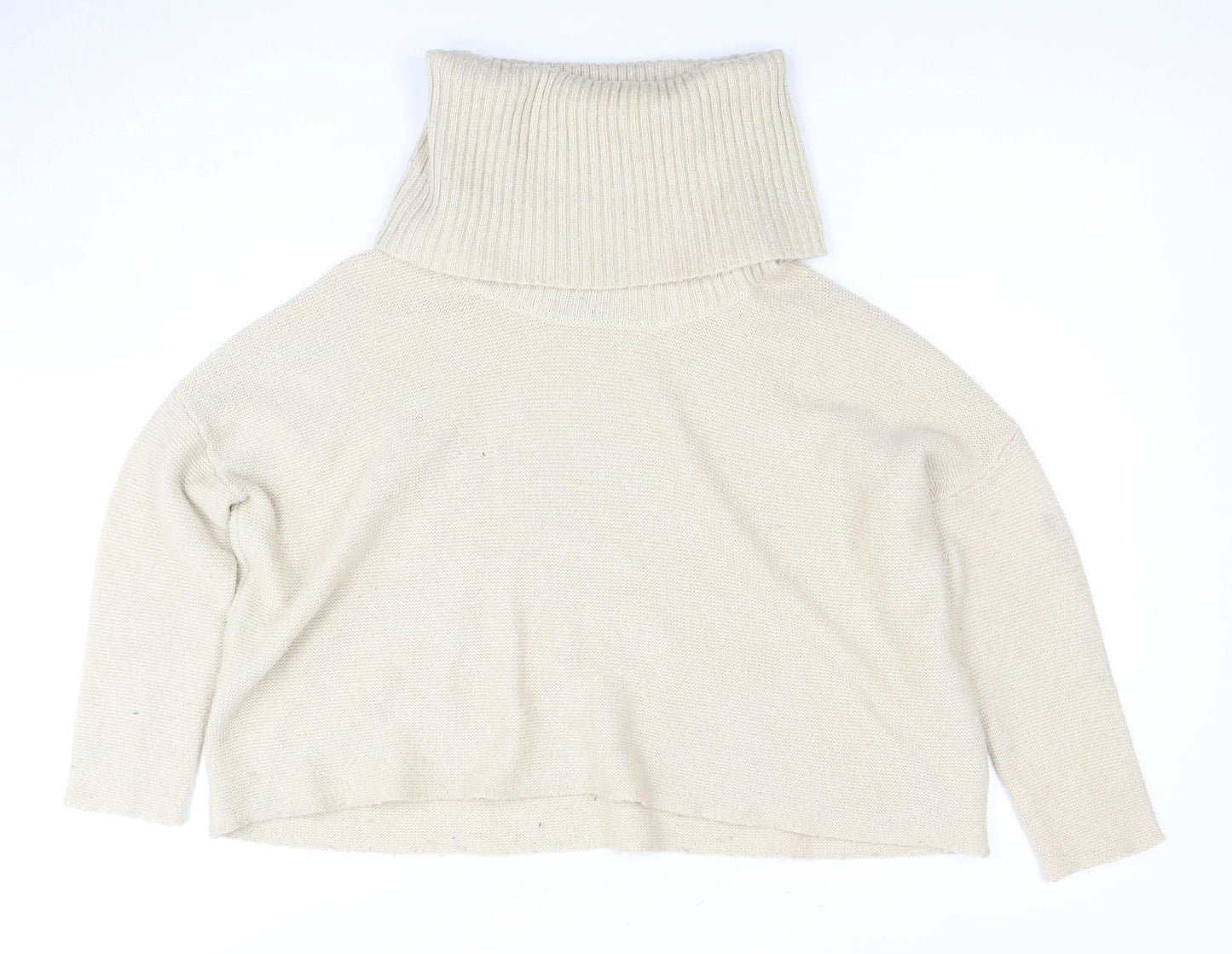 Nuna Lie Women's Ivory Roll Neck Cropped Jumper S