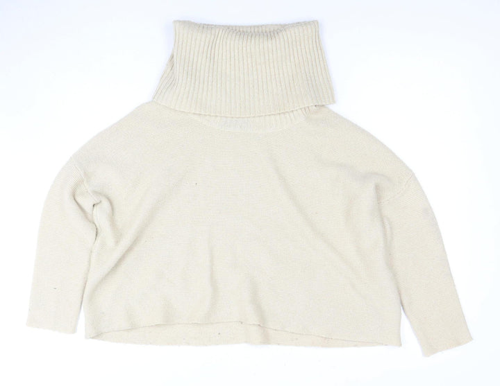 Nuna Lie Women's Ivory Roll Neck Cropped Jumper S