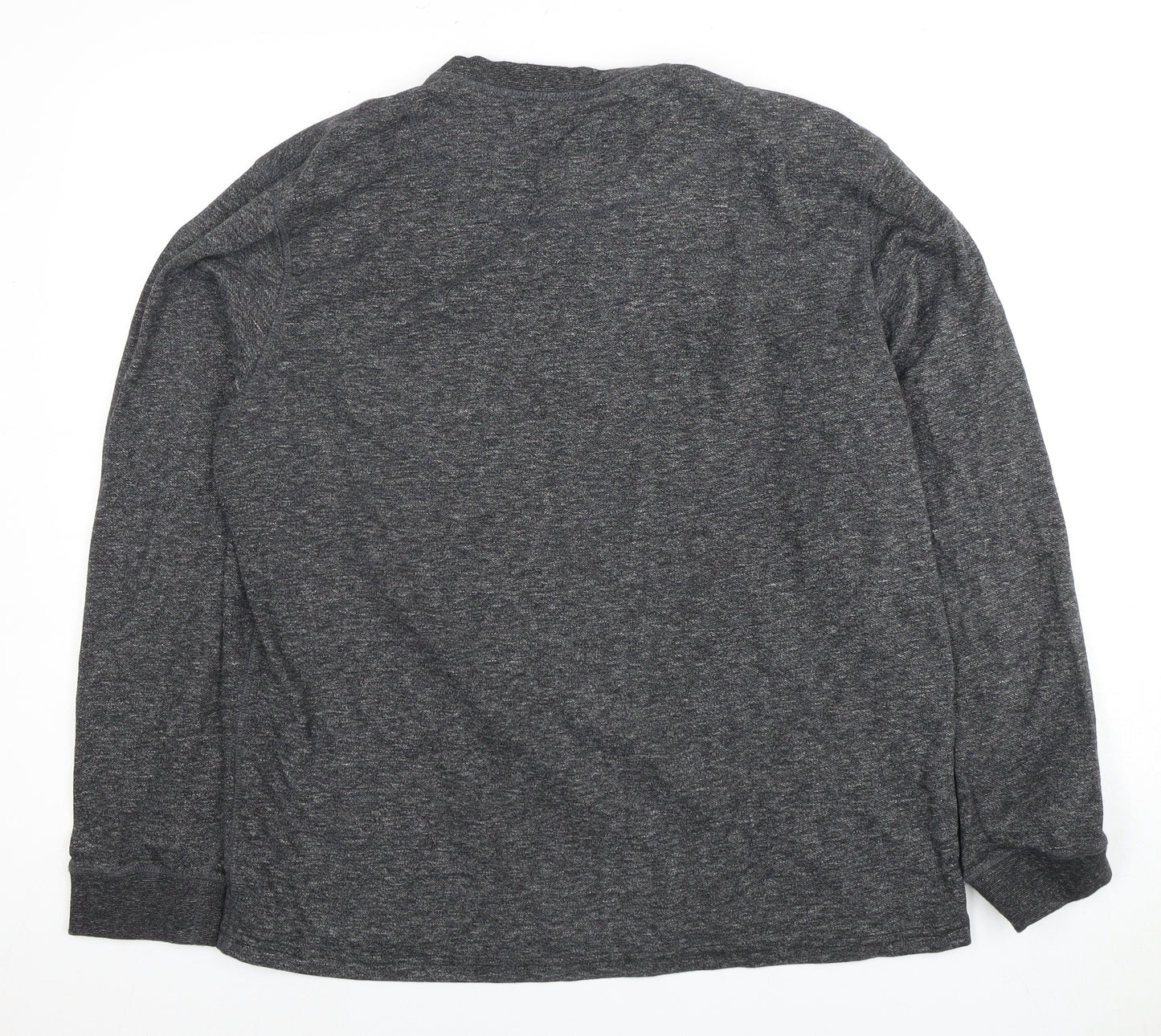 Next Men's Grey Henley Long Sleeve T-Shirt Size L