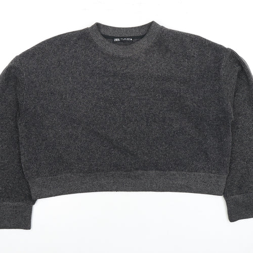 Zara Women’s Grey Sweatshirt Size 8 Crew Neck Casual