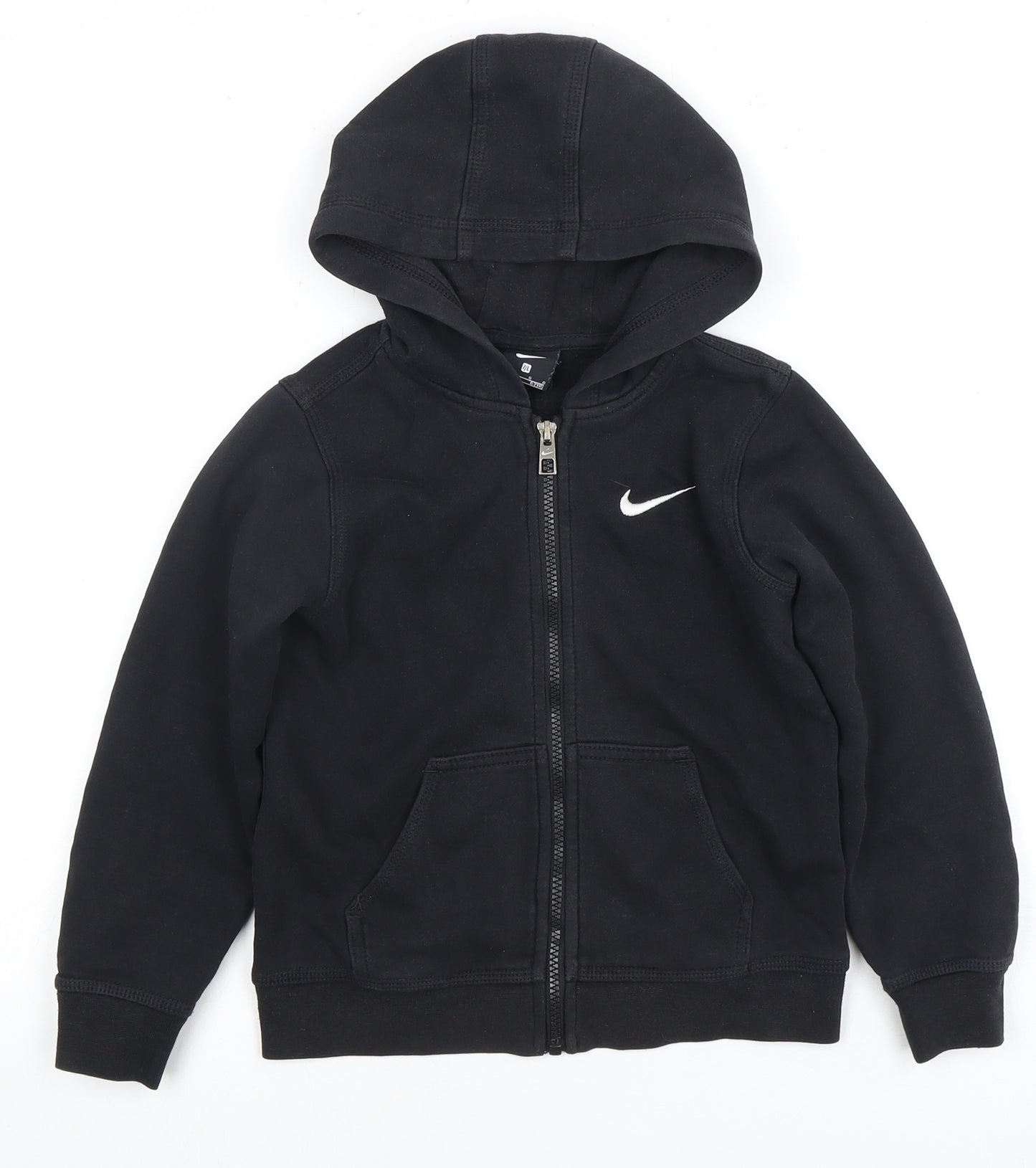 Nike Boys Full Zip Hoodie Black 7 Years Logo Fleece