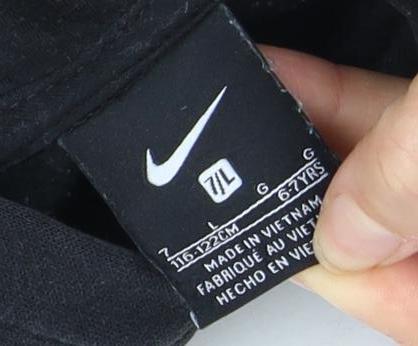 Nike Boys Full Zip Hoodie Black 7 Years Logo Fleece