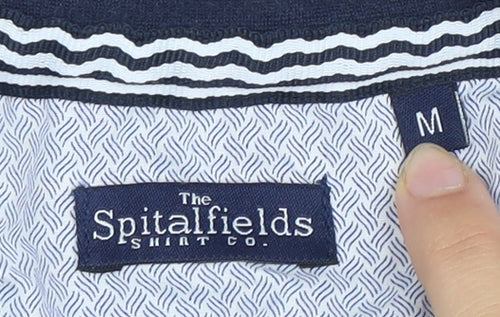 The Spitalfields Shirt Co. Men's Blue Ochre Stripe T-Shirt M