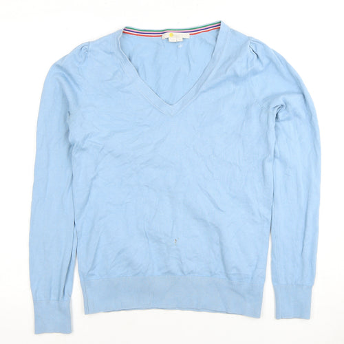 Boden Women's Blue V-Neck Cotton Sweater - Size S