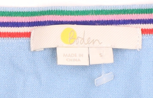 Boden Women's Blue V-Neck Cotton Sweater - Size S