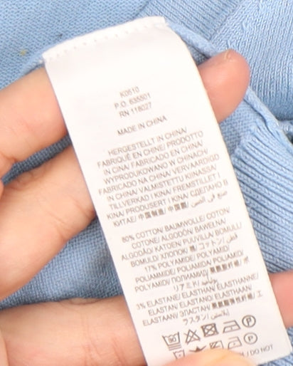 Boden Women's Blue V-Neck Cotton Sweater - Size S