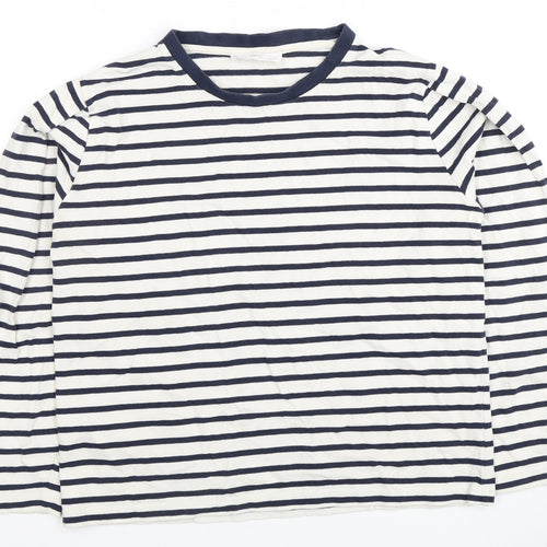 MNG Women's Striped T-Shirt White S Ringer - Casual Style