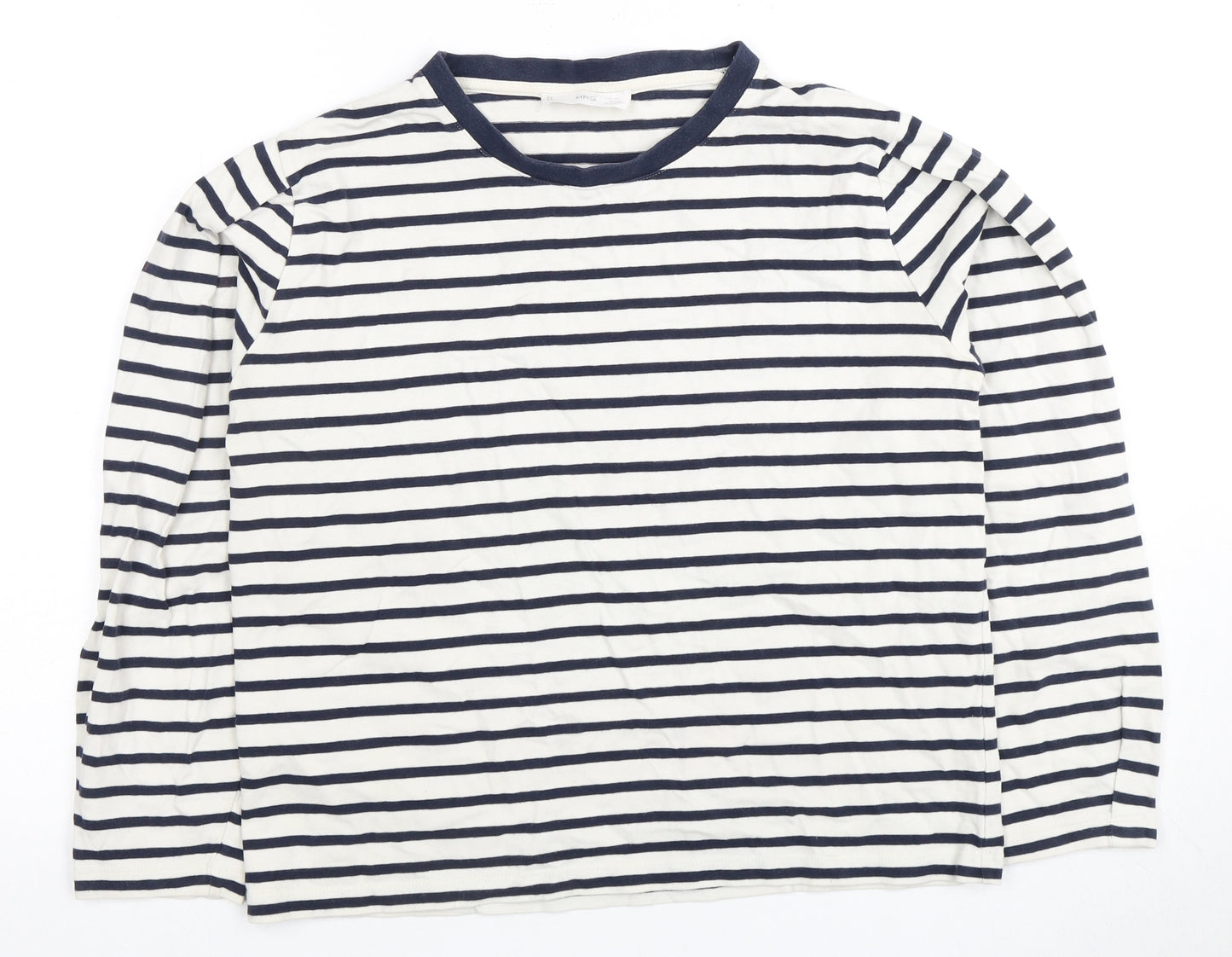 MNG Women's Striped T-Shirt White S Ringer - Casual Style