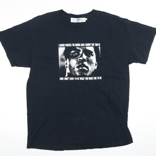 Mens Philosophy Football T-Shirt, Black, Size L, Graphic Tee