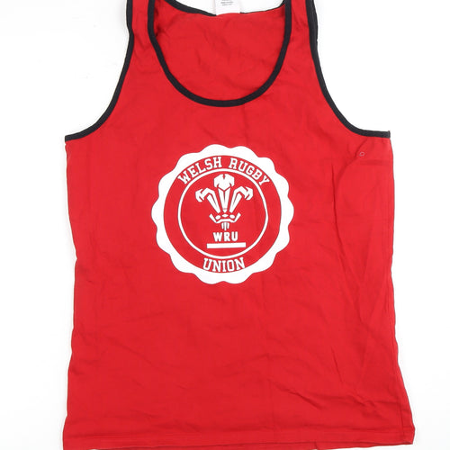WRU Men's Red Sleeveless Sports T-Shirt Size 16/18