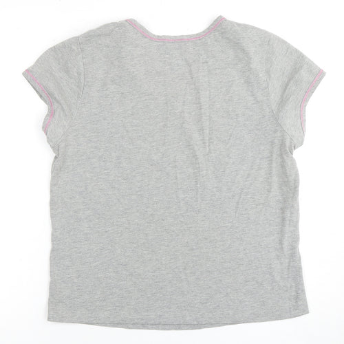 Disney Women's Grey T-Shirt 12 V-Neck Cartoon Casual