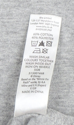 Disney Women's Grey T-Shirt 12 V-Neck Cartoon Casual