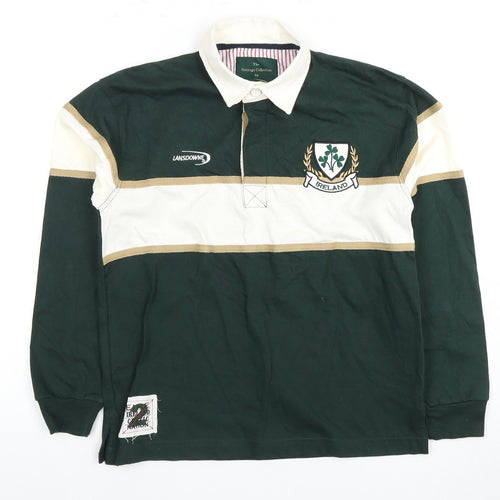 Lansdowne Boys Green Polo Shirt, Long Sleeve Rugby Top 7-8 Years