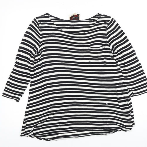 Arabella and Addison Women's Black Striped T-Shirt M