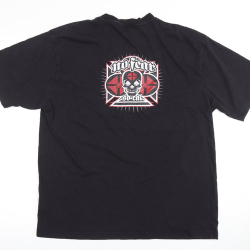 No Fear Men's Black Skull Graphic T-Shirt XL