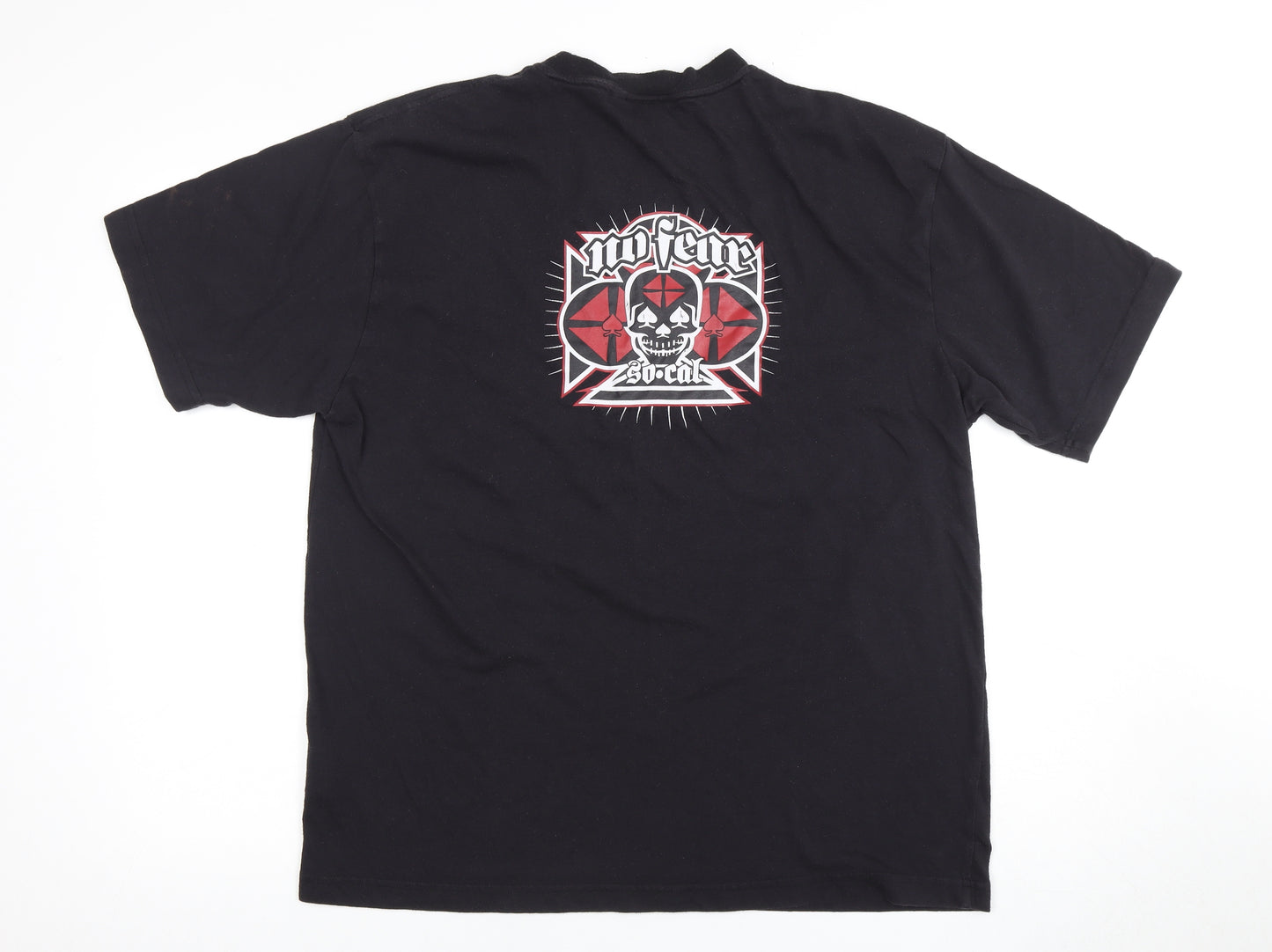 No Fear Men's Black Skull Graphic T-Shirt XL