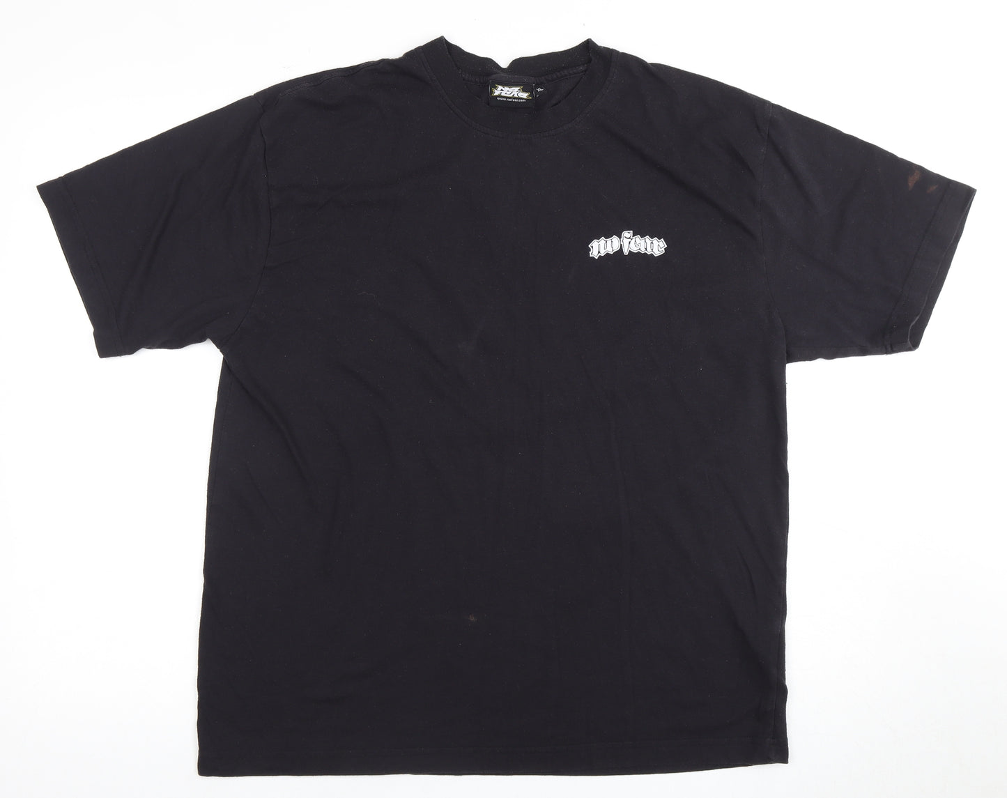 No Fear Men's Black Skull Graphic T-Shirt XL