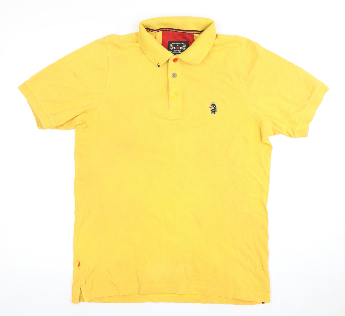Luke Men's Yellow Polo Shirt Medium Short Sleeve
