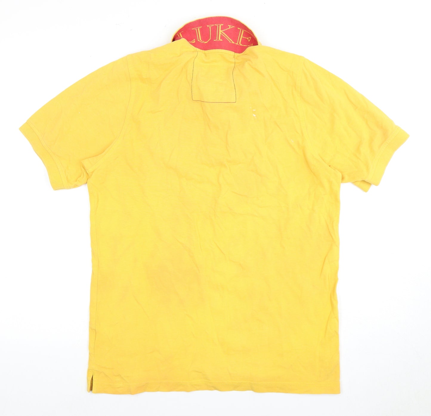 Luke Men's Yellow Polo Shirt Medium Short Sleeve