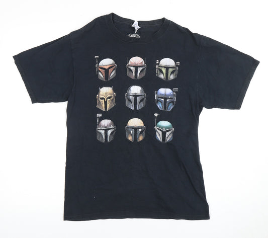 Front view of Star Wars Men's Black S Graphic Print T-Shirt
