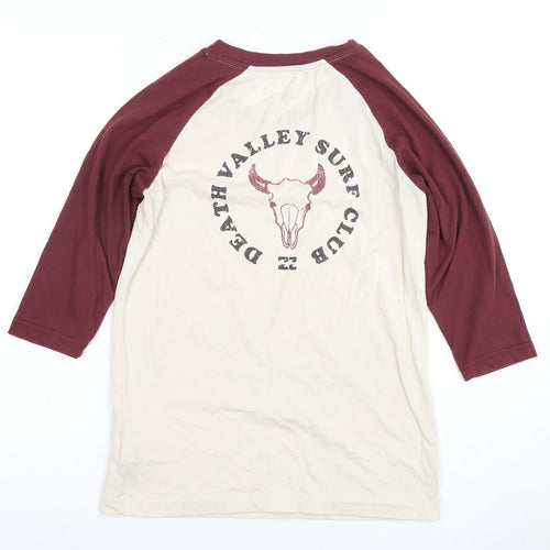 Billabong Unisex Beige Ringer T-Shirt XS