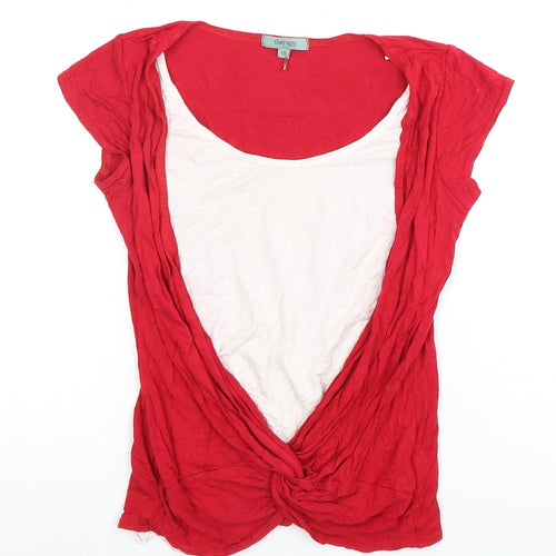 Therapy Red Sleeveless Wrap T-Shirt Women's Size 10