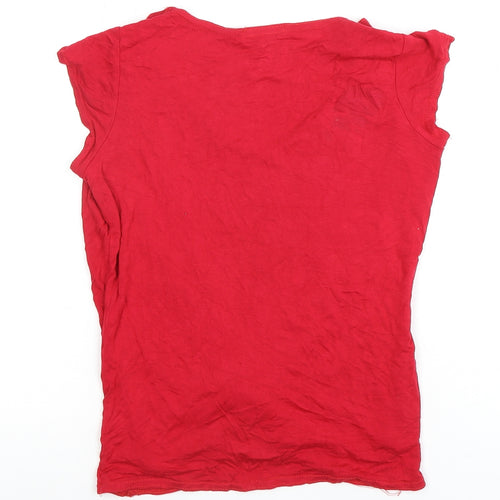 Therapy Red Sleeveless Wrap T-Shirt Women's Size 10