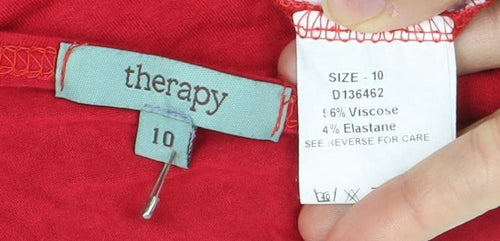 Therapy Red Sleeveless Wrap T-Shirt Women's Size 10